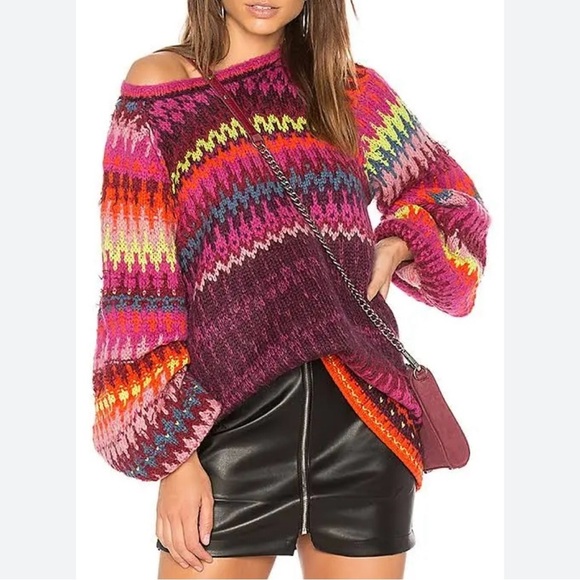 Free People Castles in the Sky Oversized Sweater in Multi